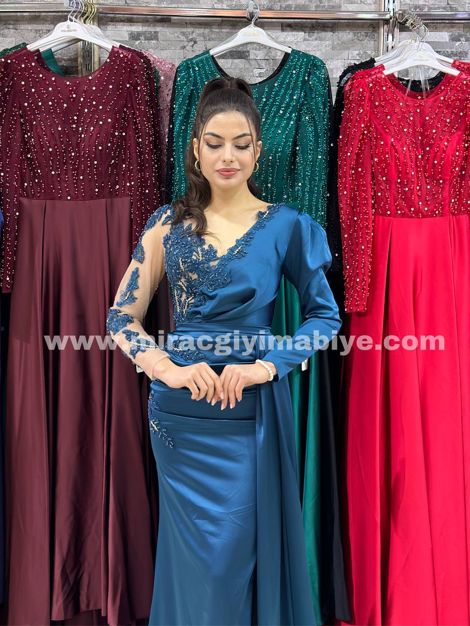 Asel Evening Dress Petrol